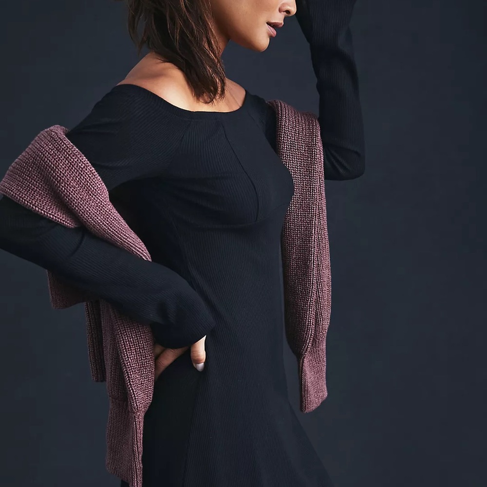 Daily Practice by Anthropologie Off the Shoulder Black Mini Dress
